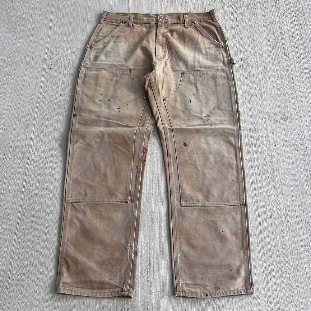 Carhartt B01 BRN brown double knee work wear carpenter pants